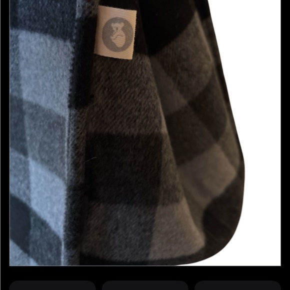 Quilted Koala Felt Checkered Tote Bag Winter Travel Carryon Black Grey Stripe XL - Picture 5 of 5